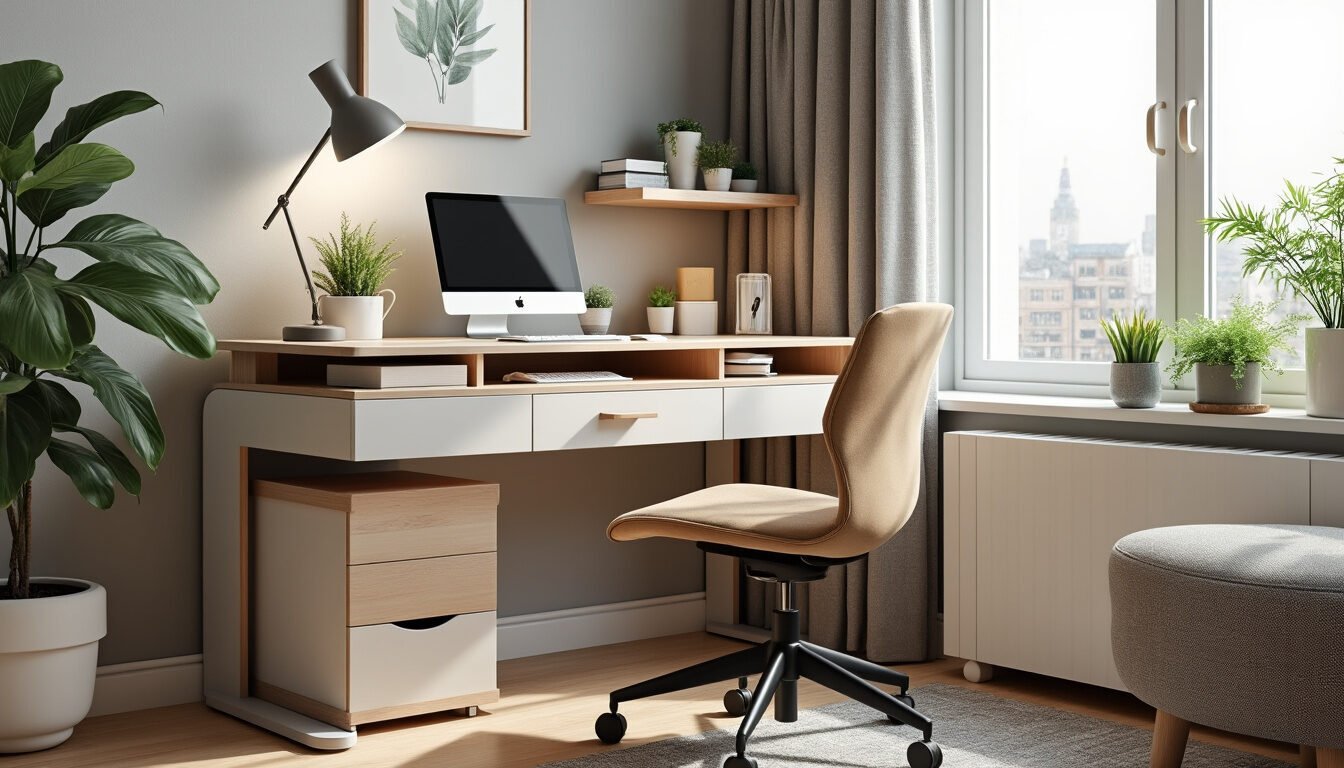 entdecken sie, wie sie mit einem ergonomischen schreibtisch auch in einer kleinen wohnung komfortabel arbeiten können. praktische tipps für mehr platz, effizienz und wohlbefinden im homeoffice.