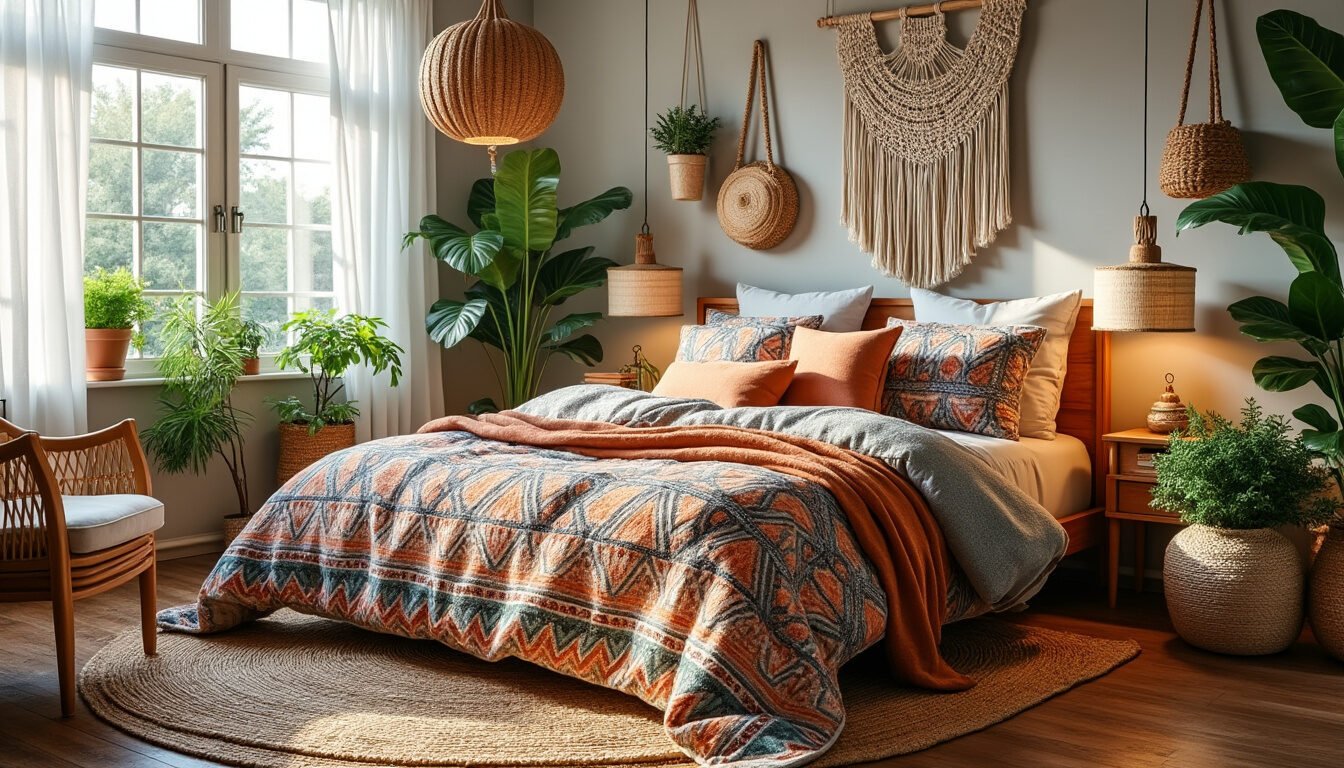 entdecke inspirierende boho deko-ideen fürs schlafzimmer! erfahre, wie du mit natürlichen materialien, warmen farben und kreativen accessoires eine gemütliche wohlfühloase gestaltest.