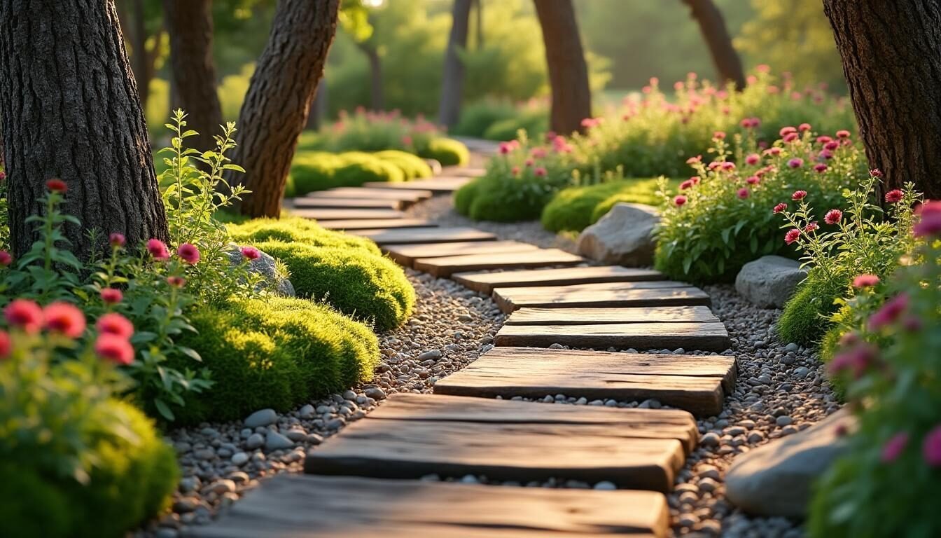 entdecken sie inspirierende ideen für gartenwege aus natürlichen materialien und gestalten sie ihren garten auf umweltfreundliche und kreative weise. lassen sie sich von harmonischen wegen aus stein, holz oder kies begeistern!