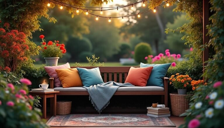 entdecken sie kreative ideen, um eine gemütliche sitzecke im garten zu gestalten. schaffen sie mit stilvollen möbeln, dekorationen und beleuchtung eine entspannte wohlfühlatmosphäre im freien.