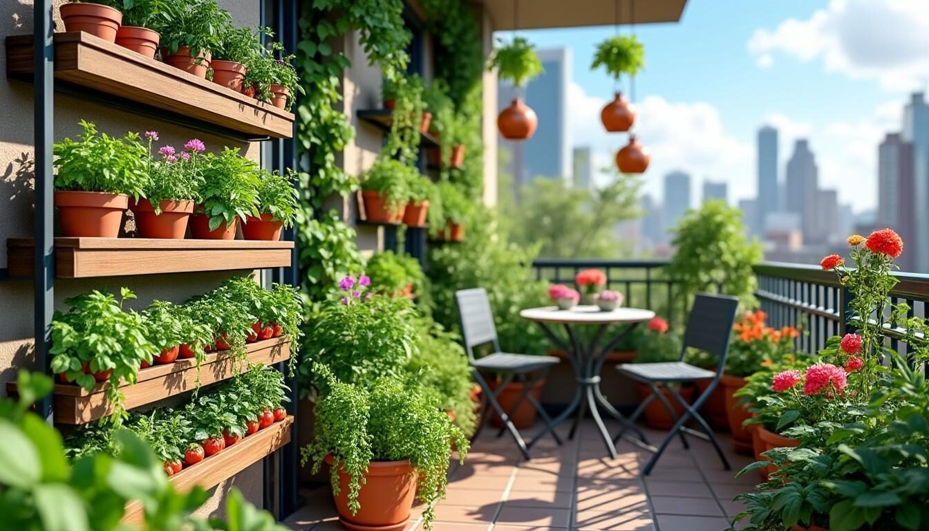 entdecken sie kreative ideen, wie sie ihren balkongarten platzsparend gestalten können. praktische tipps für kleine flächen und inspirierende lösungen für mehr grün auf ihrem balkon!